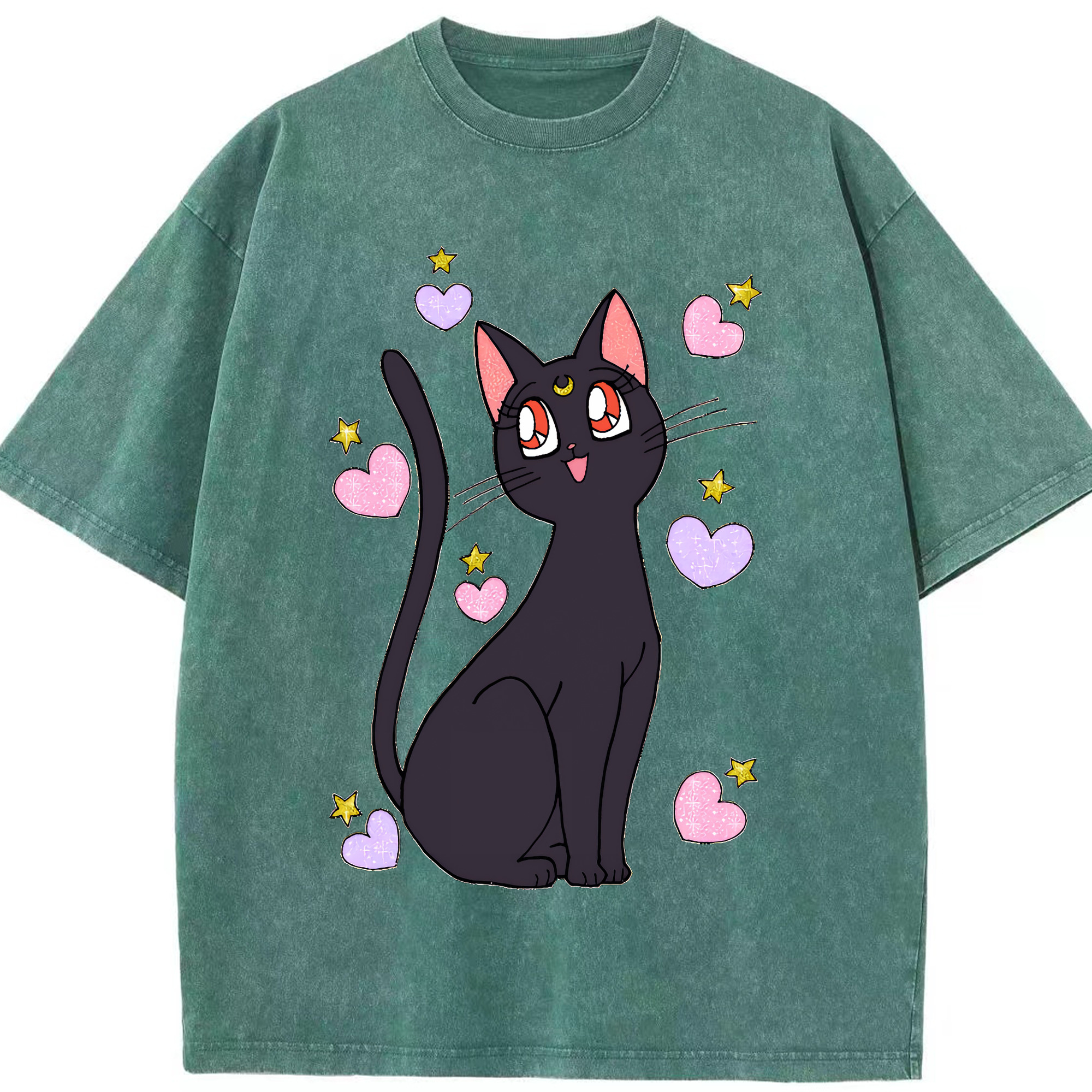 （画像用） 美少女戦士セーラームーン Sailor Moon 綿100% ヴィンテージ風 半袖Tシャツ（フロントプリント）